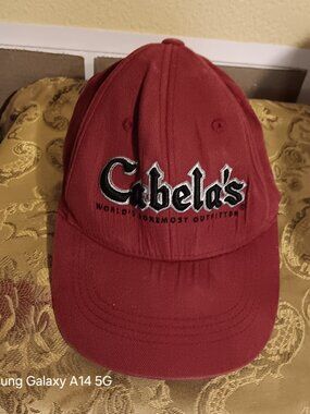 CABELAS Worlds Foremost Outfitter Red Baseball Cap Embroidered Logo